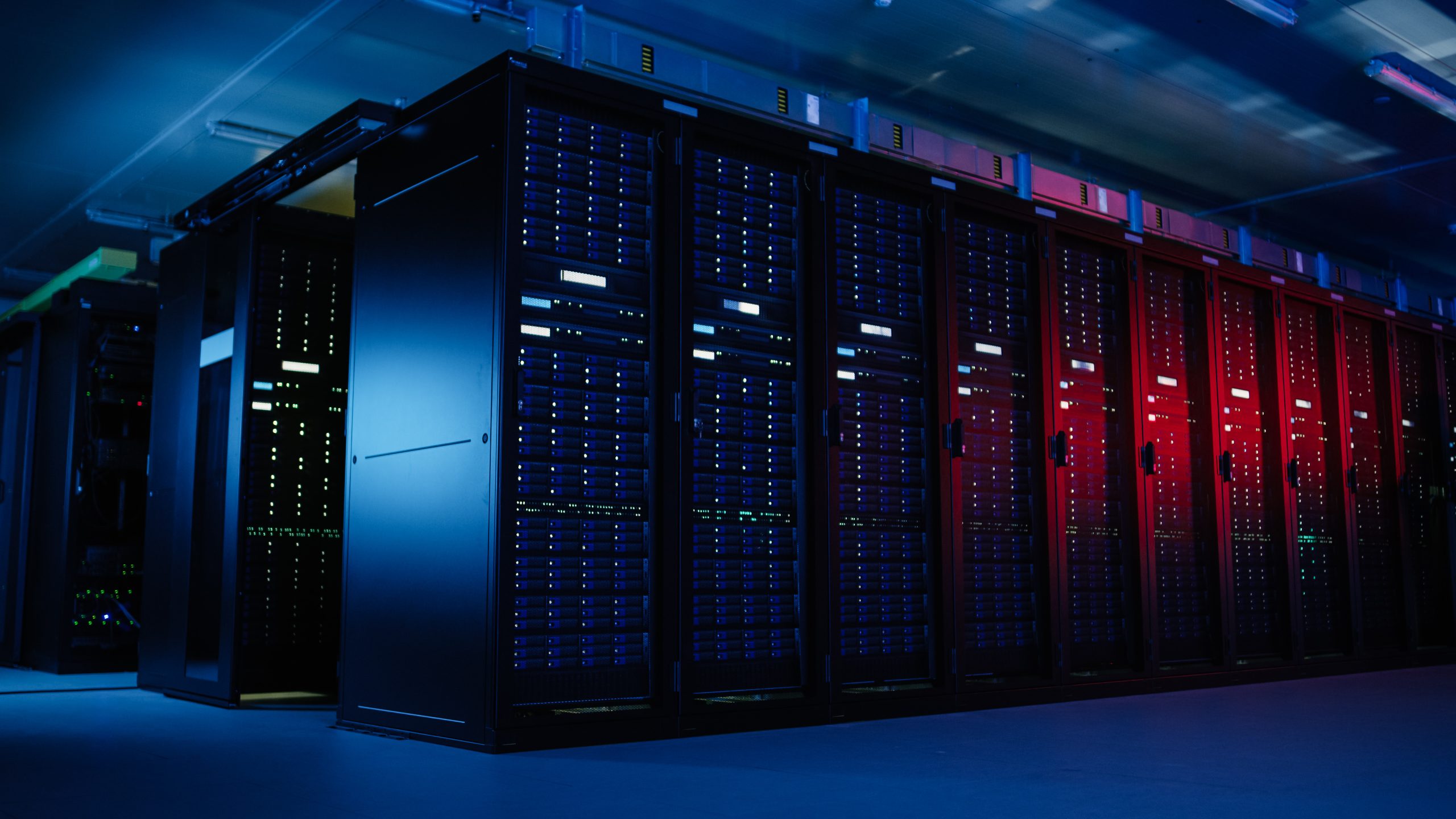 Data-center with racks of servers